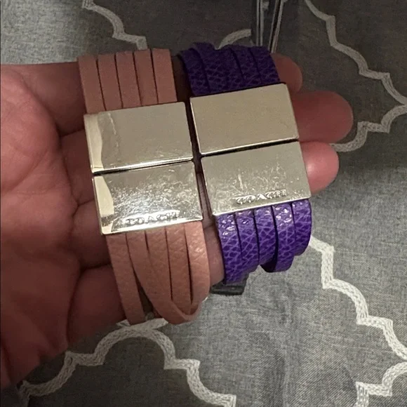 Coach Leather Multi-strand Wrap Bracelets with Silver-tone Hardware - Picture 9 of 9